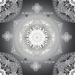 Decorative seamless black and white pattern