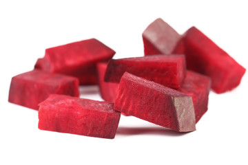 Fresh segments of a beet.