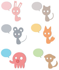 Carboard Animals icon collection set