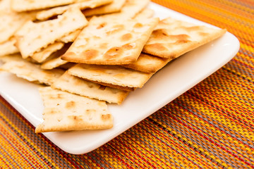 Crackers on a plate