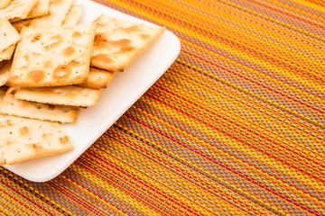 Crackers on a plate