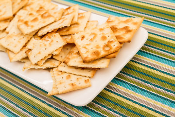 Crackers on a plate