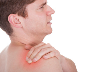 Naklejka premium Man With A Shoulder Ache