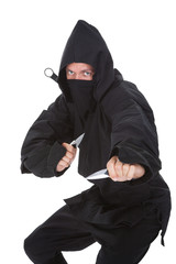 Portrait Of Male Ninja In Black Costume © Andrey Popov