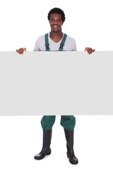 Gardener Holding Blank Card