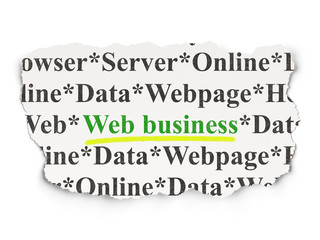 Web development concept: Web Business on Paper background