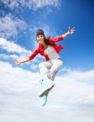Obraz premium beautiful dancing girl jumping