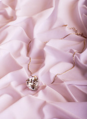 Heart-shaped diamond necklace