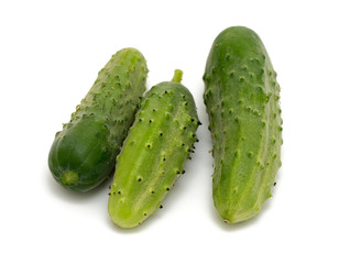 fresh cucumbers isolated on white background