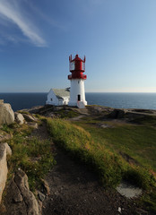 Fototapeta na wymiar Lindesnes lighthouse - the coastal lighthouse