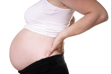 schwangere Frau mit nacktem Bauch