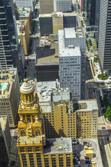 Naklejka premium aerial of modern and historic buildings in downtown Houston