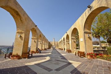 Upper Barrakka Gardens in Valletta, Malta. - obrazy, fototapety, plakaty