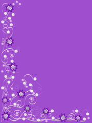 purple background with purple and white flowers