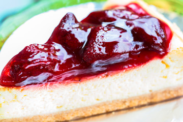 Fresh strawberry cheesecake