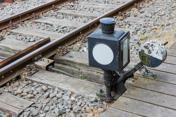 Old manually control device for a railway switch