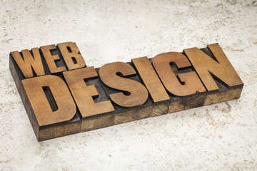 web design in wood type