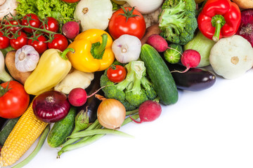 Group of fresh vegetables isolated on white