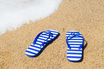 Flip flops at beach