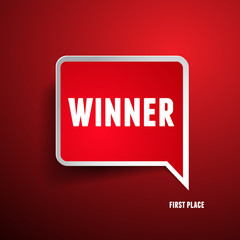 Winner label or speech bubble