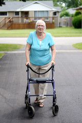 senior woman with walker