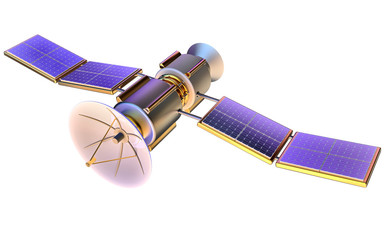 Naklejka premium 3D model of an artificial satellite of the Earth