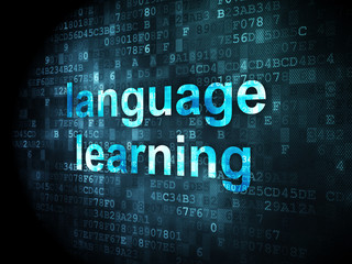 Fototapeta premium Education concept: Language Learning on digital background