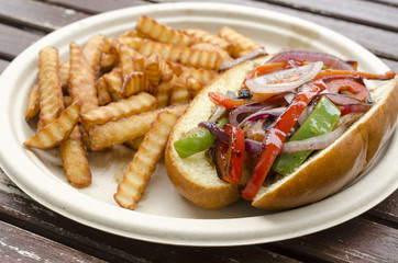 Hot dog and fries