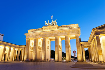 Brandenburg gate of Berlin, Germany at twilight time