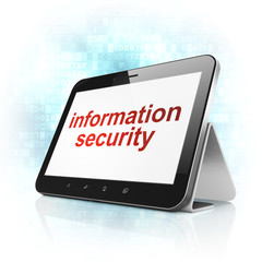 Safety concept: Information Security on tablet pc computer