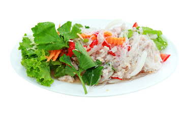 Thai food Pad thai , Stir fry noodles with shrimp in padthai.