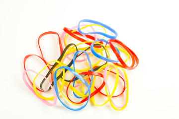 rubber bands  on white background