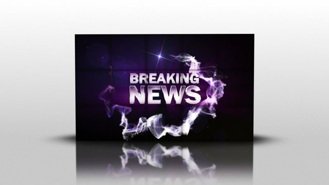 Breaking News Text in Cubes with Green Screen, Transition