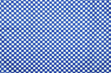 blue and white gingham cloth background with fabric texture