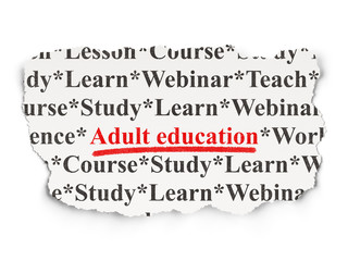 Education concept: Adult Education on Paper background
