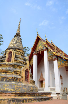 Ancient Buddhist Temple at Wat Khanon in Rachaburi, Thailand.