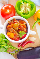 baked vegetables with meat