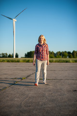 Obraz premium portrait of freckled blonde outside