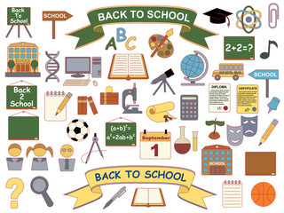 set of back to school icons