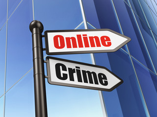 Security concept: Online Crime on Building background
