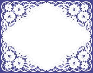 Vector greeting  frame, lacy napkin