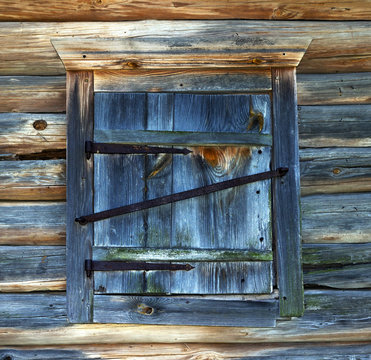 old wooden window shutter