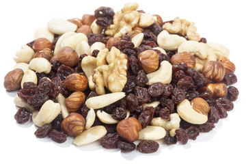 Trail mix nuts and raisins