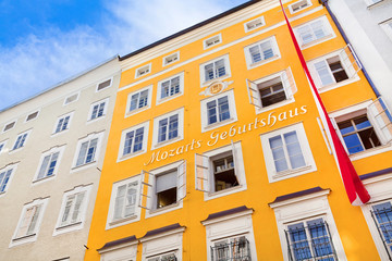 Birthplace of Wolfgang Amadeus Mozart in Salzburg, Austria