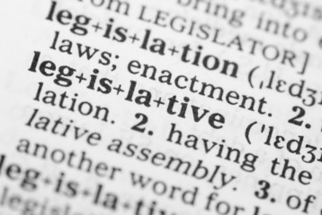 Macro image of dictionary definition of legislative