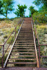 iron ladder on the mountain