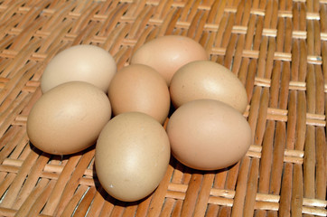 eggs on a wicker table