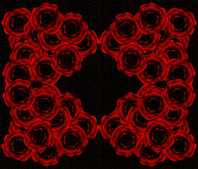 Floral pattern of red roses