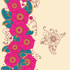 Seamless floral border in the ethnic style