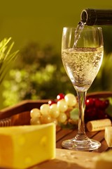 Glass of white wine outdoor